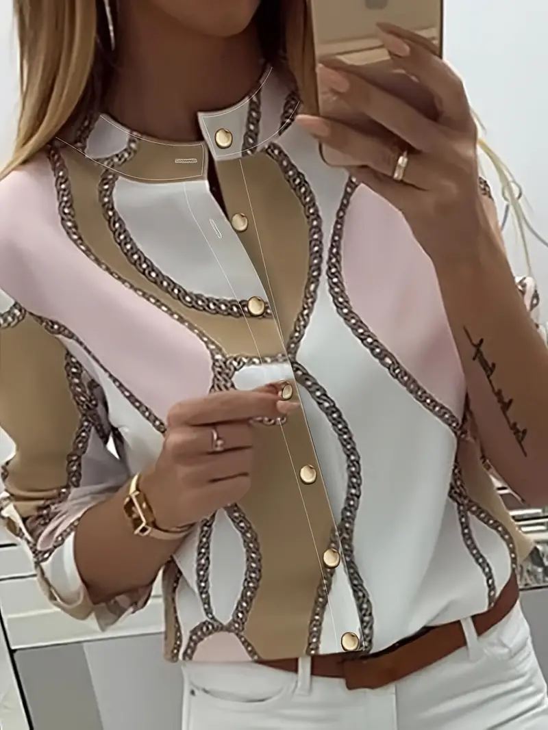 chemise rose ocre imprimée taille XL