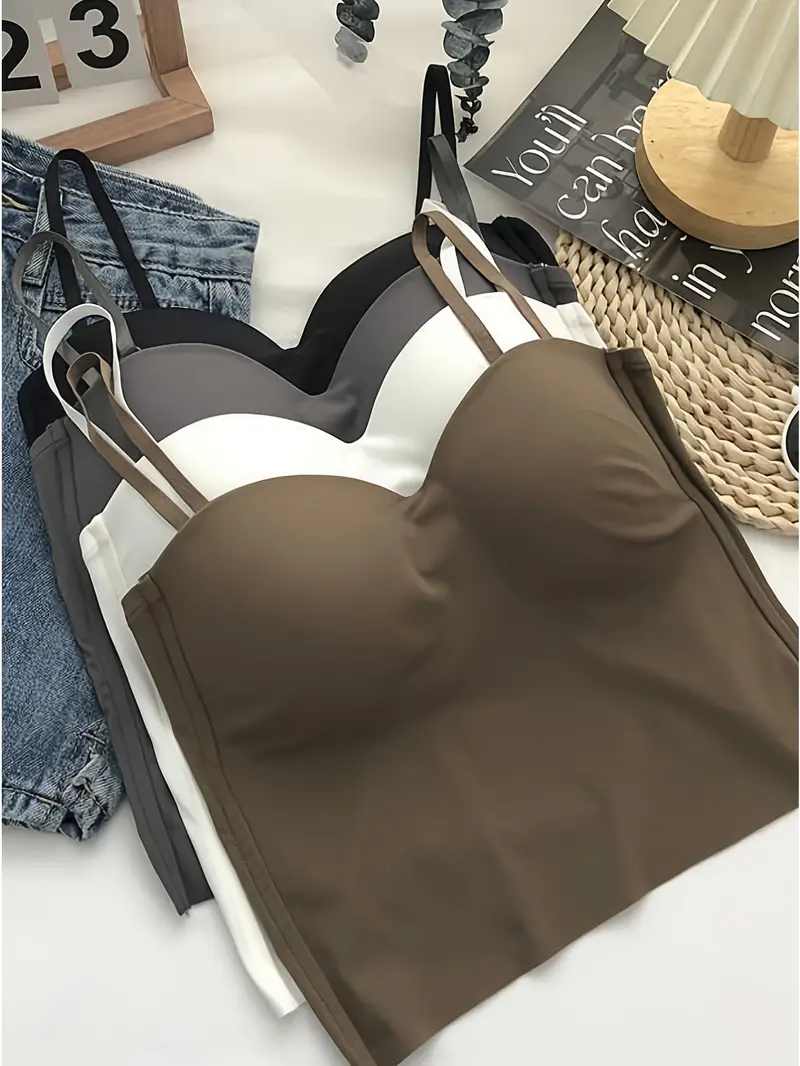 Ensemble de 4 Débardeurs Sans Couture en Fibre Glissante taille unique