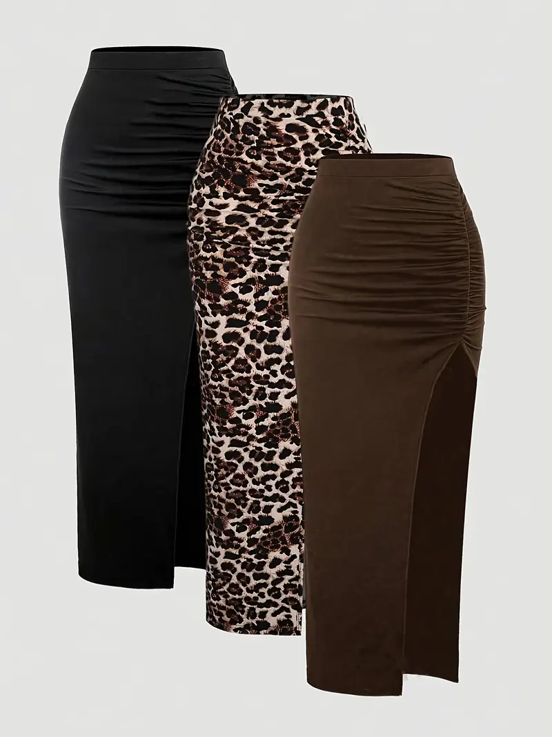 Jupe Skinny à taile haute plissée décontractée taille XL