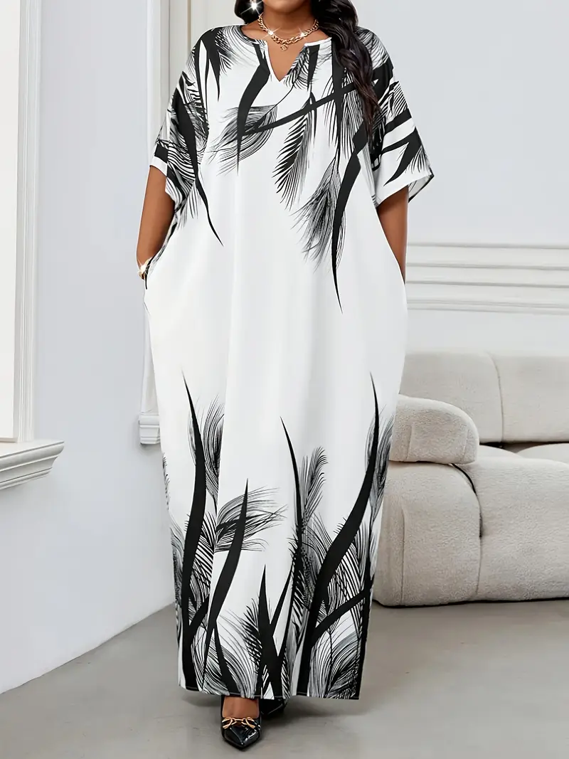 Robe blanc & noire grande taille - taille 4XL